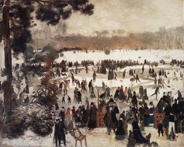 Pierre Renoir Skaters in the Bois de Boulogne